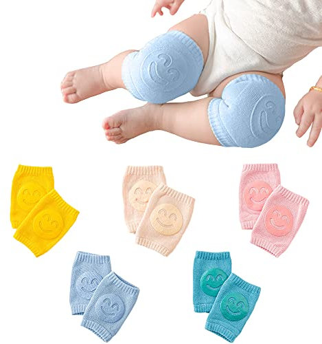 DZOZO 5 Pairs Baby Crawling Knee Pads Anti-Slip Toddler Knee Protectors Unsex Baby Peotective Crawling Knee Pads for Walking Boys Girls Kids Best Infant Gift