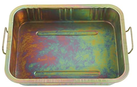 Keenso Galvanized Oil Drip Tray Pan Professional Metal Drain Container Universal Auto Repair Tool for Vehicle(500x380x95mm/19.69x14.96x3.74in) Other auto maintenance equipment
