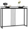 GOPLUS Mesa de consola larga de 120 cm, estrecha con kit antiinclinación, mesa de entrada de mármol sintético, con marco de acero, mesa larga para salón, comedor y cocina, color negro