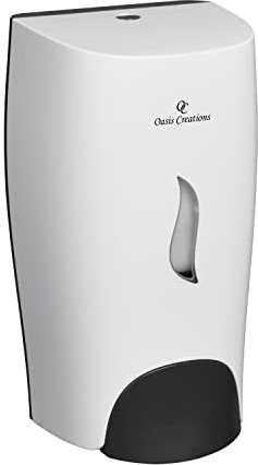 Oasis Creations Manueller Seifenspender Bad Seifenhalter – Wandhalterung – 1000 ml – Gewerbe oder Wohnung – Flüssigkeitspumpe – Weiß
