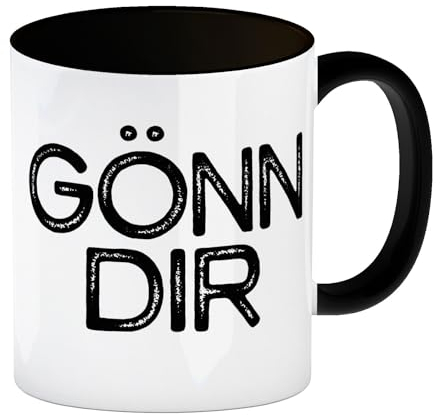trendaffe Gönn dir Kaffeebecher Henkel und Innenseite Schwarz
