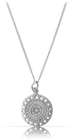 Made by Nami 925 Sterling Silber Halskette • Silber oder Gold • Minimalistische Damen Kette mit Anhänger • Filigrane Halskette für Frauen & Mädchen • Geschenk-Idee inkl. Geschenkbox (Sonne 2 Silber)