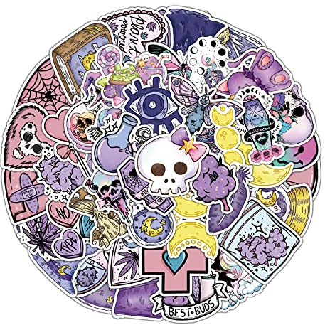 AUCEKO 50 Stück Apotheker Aufkleber Pack Hexe Sticker Set wasserdichte Vinyl Sticker für Laptop Kinder Autos Motorrad Fahrrad Skateboard Gepäck Koffer Computer Aufkleber Graffiti Decal