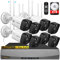 (5.5MP & PIR Detection) 2-Way Audio, Dual Antennas Security Wireless Camera System 3K 5.0MP 1944P Wireless Video Surveillance Monitor NVR Kits Outdoor WiFi Security Cameras