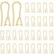 DICOSMETIC 40Pcs 24K Real Gold Plated Ear Wires Earring Hooks with Pinch Bails Thickness Ear Wire 21mm French Earring Hooks U Shape Brass Earwire Connector for Earring Jewelry Making