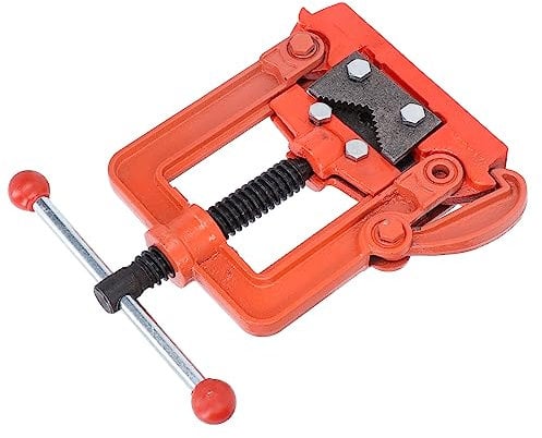 Pipe Clamp Strong Utility Bench Vise Hand Tools Cutting Edge Plumber Tool for Reaming Threads, Cutting and Connecting Tubes, etc.