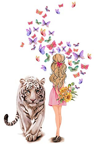 2PCS Mädchen Wandtattoo Aufkleber, Mädchen Inspirierendes Zitat Wall Sticker Blumen Schmetterling Ballerina Mädchen Löwenzahn Wandsticker für Schlafzimmer Kinderzimmer Hintergrund Wanddeko,30cmx90cm