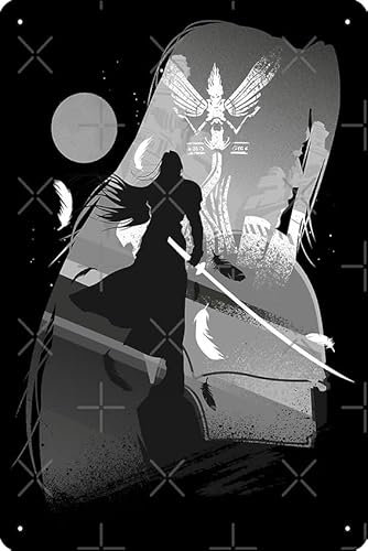 Villain-Sephiroth Kunstdruck 20,3 x 30,5 cm, lustiges Metall-Blechschild, Spielzimmer, Männerhöhle, Wanddekoration