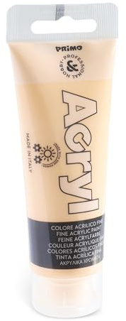 PRIMO Hobby & Professional - Pintura Acrilica Profesional Manualidades Adultos Artistas +14Años, Paleta Pintura de Colores Tubos de Color Acrílico 75ml, Acrílicos para Pintar Pintura Textil Permanente