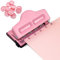 Perforatrice champignon réglable à 4 trous avec 11 disques de reliure pour reliure, planificateur heureux, perforez votre propre papier, cahiers (rose)