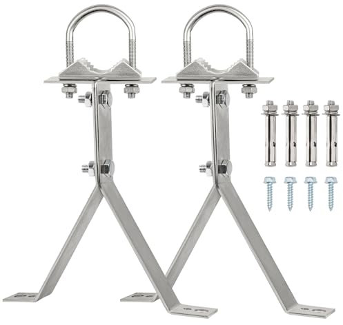 XRDS-RF - Soporte de pared para antena de TV de 8 pulgadas, resistente al viento, soporte de montaje de antena para antena de TV (2 patas + 2 patas)