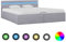 ZQQLVOO Bettgestell Familienbett Palettenbett Bett mit Bettkasten Hydraulisch LED Hellgrau Stoff 180x200 cm Geeignet für Familienzimmer