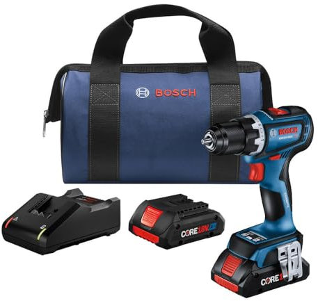 BOSCH GSR18V-800CB24 18V sin escobillas conectado, listo para 1/2 pulgadas. Kit de taladro/driver con (2) baterías de alimentación avanzadas CORE18V® 4 Ah