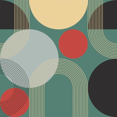 VEELIKE Moderne Geometrische Tapete Grün Boho Tapete Geometrische Muster Tapeten Selbstklebende für Wand Dekoration Schlafzimmer Wohnzimmer Mustertapete Badezimmer Flur Abnehmbare 44.5cm×300cm