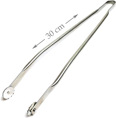 Grillup Pince Barbecue INOX à roulettes-Taille 30 - pour Cuisine, Barbecue et plancha - Qualité Professionnelle - Fabriqué en France