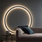 DESHOME LED Wandleuchte Innen Minimalistische Kreis Wandleuchte 80cm Dimmbar USB Plug In Wohnzimmer Wandlampe Rund mit Schalter Indirektes Licht Ring Wandleuchte für Büro, Geschäft, Flur, Cafe