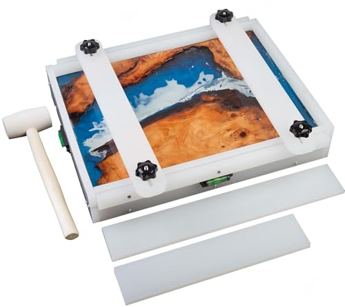 Kalinta Kalinta Epoxid-Form mit Trennwand, wiederverwendbar, groß, rechteckig, Epoxidharz, integriertes Klemmsystem für Tisch, Schneidebrett, 45,7 x 35,6 x 6,6 cm