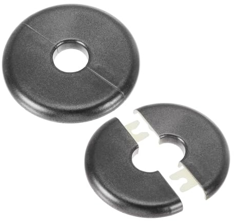 PATIKIL Rohrabdeckung Wand Split Flansch Rohrmanschette 0,65 (16,5mm), 2 Stück ABS Runde Selbstklebende Rosetten Wasserhahn Armaturen-Abdeckung für Badezimmer Armatur Dekoration, Grau