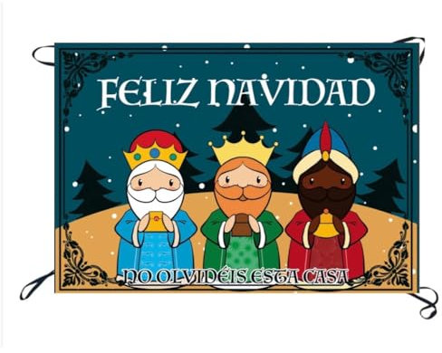 Balconera Reyes Magos | Colgadura Decorativa de Navidad para Balcones o Ventanas con Toque Naif | Ancestrad (150x100 cm)