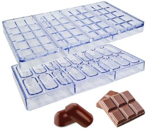 VZXZXE 2 stampi per cioccolatini in policarbonato, trasparenti, per cioccolatini fai da te, biscotti, dolci, dolci, cuocere, ecc