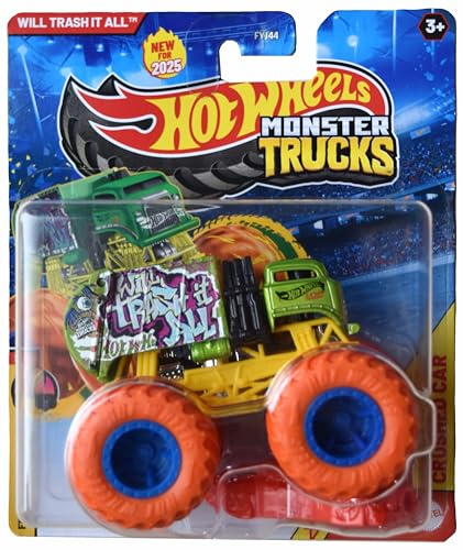 Hot Wheels Monster Trucks Will Trash It All, Freestyle Wreckers 1/12 Includes Crushed Car