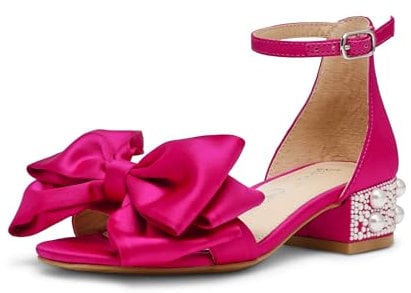 Betsey Johnson Sandali Lulu con tacco bambina, fucsia, 19 EU