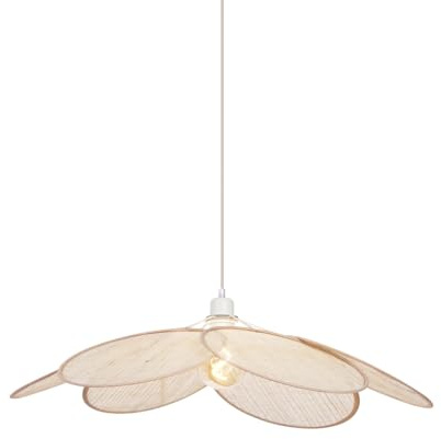 Qazqa Esstisch Japandi Pendelleuchte, Pendellampe - Aisha - Crème, 80cm, Ideal als Esszimmerlampe und Wohnzimmerlampe