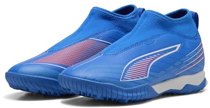 PUMA Ultra 6 Match+ LL TT + Mid Jr Unisex-Kinder Sneaker, Blau, Weiß und Rot, 22.5 cm