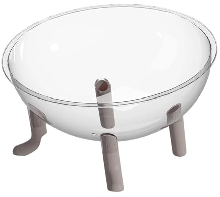 Homyl Space Capsule Cat Bed Bowl with 4-Legged Base, Lightweight Ornament, Activity Center, Clear Dome, Gift, Cat House, Nest, Gray