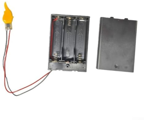 3 2V 5V Flackernde Flamme LED Platine mit Batteriebox für simuliertes Kerzenlicht und einfache Steuerung