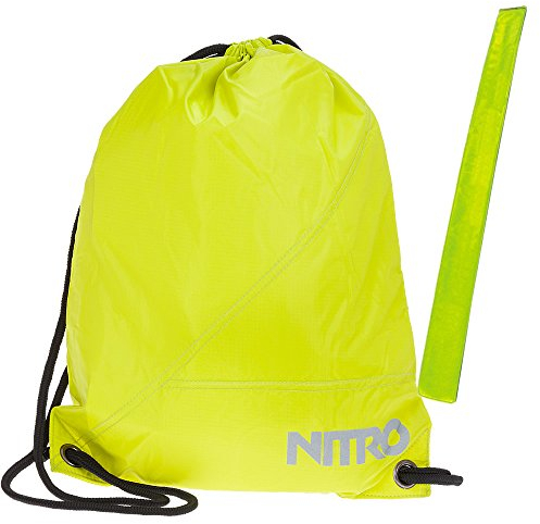Nitro Sportbeutel Sports Sack 878003 Turnbeutel Schuhbeutel + Reflektorstreifen (Lime (Gelb) 586)