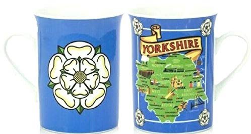 Elgate Yorkshire Map White Rose Mug Cup Tea Coffee Souvenir Gift Dales Whitby York
