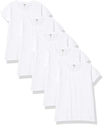 Fruit of the Loom Women Valueweight 5 T-Shirt, White (White 30), 18 (Manufacturer Size:2XL/18) pack of 5