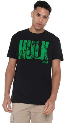 Marvel Men's Hulk Text T-Shirt