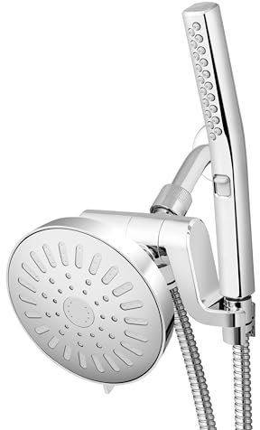 Waterpik Pommeau de douche à main haute pression avec tuyau en métal de 2,4 m de long, système de spa BodyWand avec 7 modes de pulvérisation pour cheveux et corps, chromé