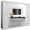 MEBLE KRYSPOL Rhomb250 Schlafzimmerschrank mit DREI Schiebetüren, Spiegel, Kleiderstange und Regalen – 250x200x62cm - Mattweiß
