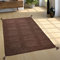 Paco Home Wohnzimmer Natur Teppich m. Fransen, Moderner Handgewebter Kelim, 100% Baumwolle, Grösse:200x290 cm, Farbe:Braun