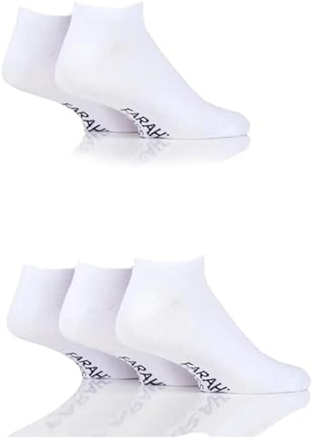 Farah HerrenTrainersocken Packung mit 5 (Weiß, 39-45)