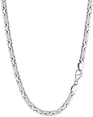 NKlaus Königskette 3,9mm Silberkette 925 Sterlingsilber Königs diamantiert Armband massiv Herren 21cm 3450
