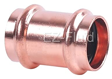 EZ-FLUID Strapazierfähige 3,8 cm Press-Gleitkupplung ohne Anschlag, LF Pressdruck, Kupferverschraubung, keine Rohr-Stop-Kupplungen, ProPress Kupferverschraubung, Wohn-, gewerbliche