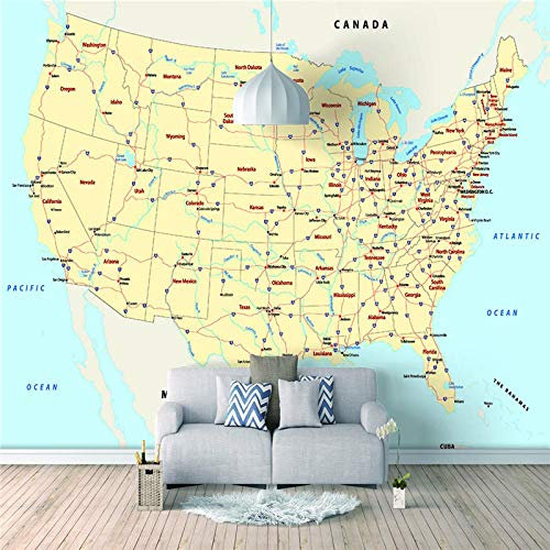 Mural Self- Adhesive Photo Wallpaper world map 300x200cm Decoration Poster Picture Design Modern for Living Room Bedroom