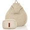 Green Bean 2er Set Indoor Sitzsack + Hocker mit EPS-Perlen Füllung - Fußhocker Fußkissen Sitz-Pouf Bodenkissen Liegekissen Sitzkissen Lounge Chair Sitzhocker Relax-Sessel Bean Bag Sand Creme