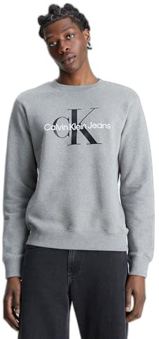 Calvin Klein Jeans Herren Core Monologo Crewneck J30j320933 Pullover Sweatshirt (1er Pack)