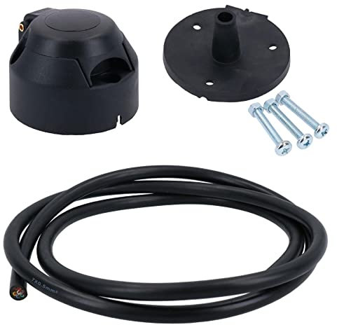 AB Tools Gancio di traino elettrico 7 pin tipo N presa luci rimorchio & guarnizione guarnizione 2m 7 core cavo