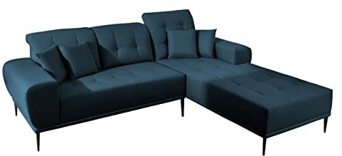 Mirjan24 Ecksofa Dretos mit Einstellbare Kopfstützen, Couchgarnitur Sofagarnitur Wohnlandschaft Lounge Sofa Couch Eckcouch Polsterecke (Seite: Rechts, Samoa 7)