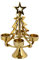 itsisa Adventskranz Tannenbaum aus Metall Gold, H: 28 cm - Weihnachten Deko, Adventsdeko, Teelichthalter Advent, Adventsgesteck