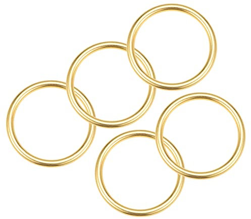 QUARKZMAN 5Stk 30mm O Ringe Metall x Zinklegierung Geschweißte Ring Schnallen für Sortierung Hardware Gurt Schlaufen Schließe, [Goldton]