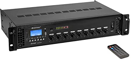 OMNITRONIC MA-60P ELA-Mischverstärker | ELA-Mono-Mischverstärker mit MP3-Player und IR-Fernbedienung, Bluetooth, 60 Watt