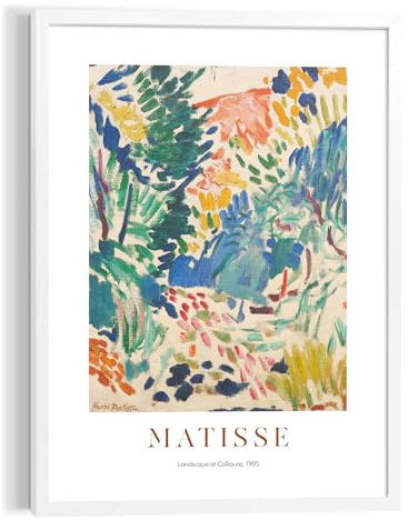 REINDERS Gerahmtes Bild, Matisse - Landscape at Collioure, Wohnzimmer, Bilder, Wanddeko, Room Decor, MDF, Mehrfarbig, 70x50cm