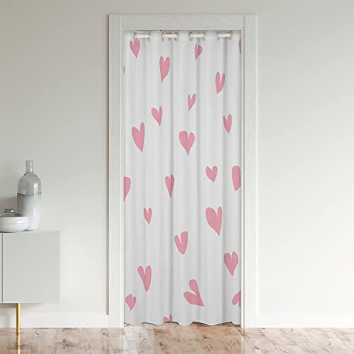 Mädchen Cute Liebe Herz Türvorhang 86x203cm für Tür Kinder Lovely Warm Sweet Zimmer Vorhang Liebe Herz Rugs für Wohnzimmer Valentinstag Rosa Zimmer Vorhänge DekorFensterbehandlungen